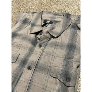 Paige Mens Oak Sky Plaid Button Down Shirt M770K90-5793 Tan Grey Size M NWT $169
